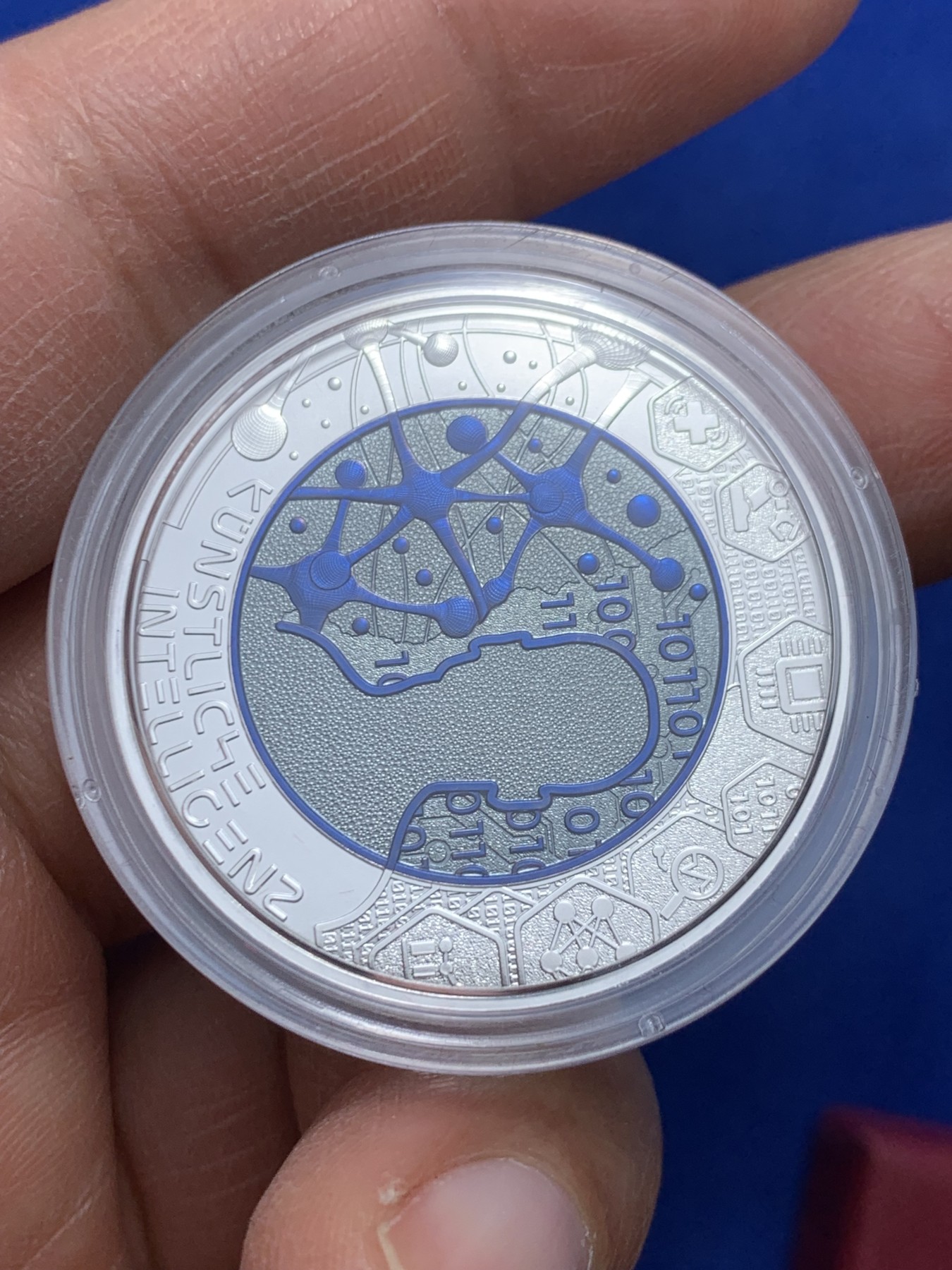 《竞宝斋》第238场-周日，周一，周二，周三 疯狂4连拍 (全场包邮) 奥地利 2019 银铌双金属 25欧元 人工智能纪念银币