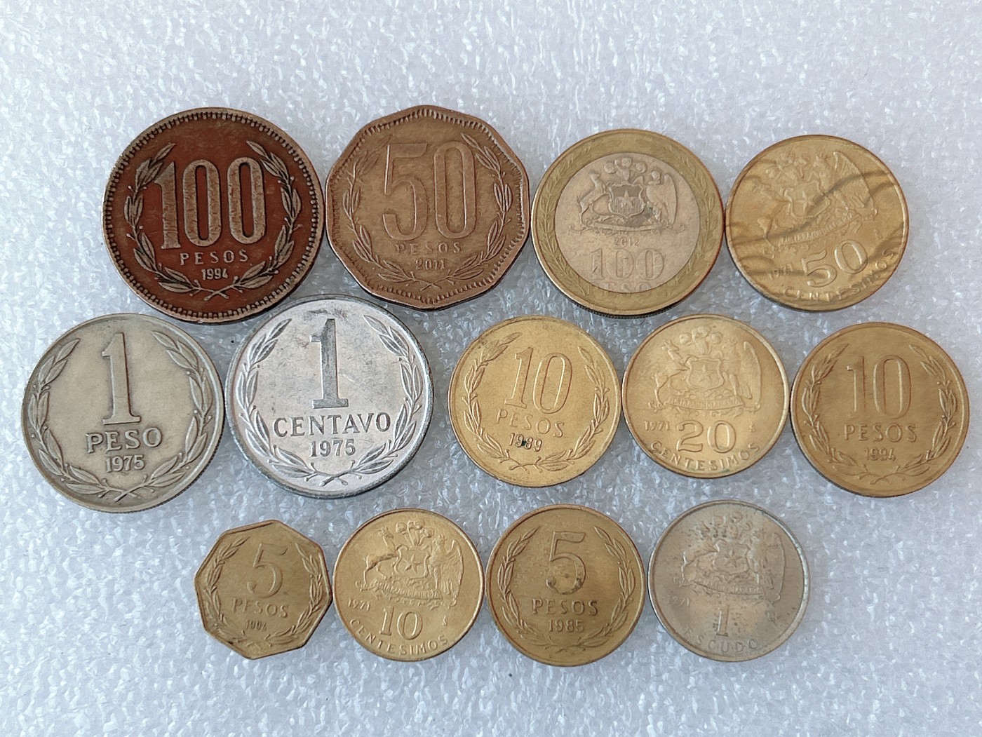 第一海外回流一元起拍收藏 散币场 第60期 智利硬币 13枚 无重复