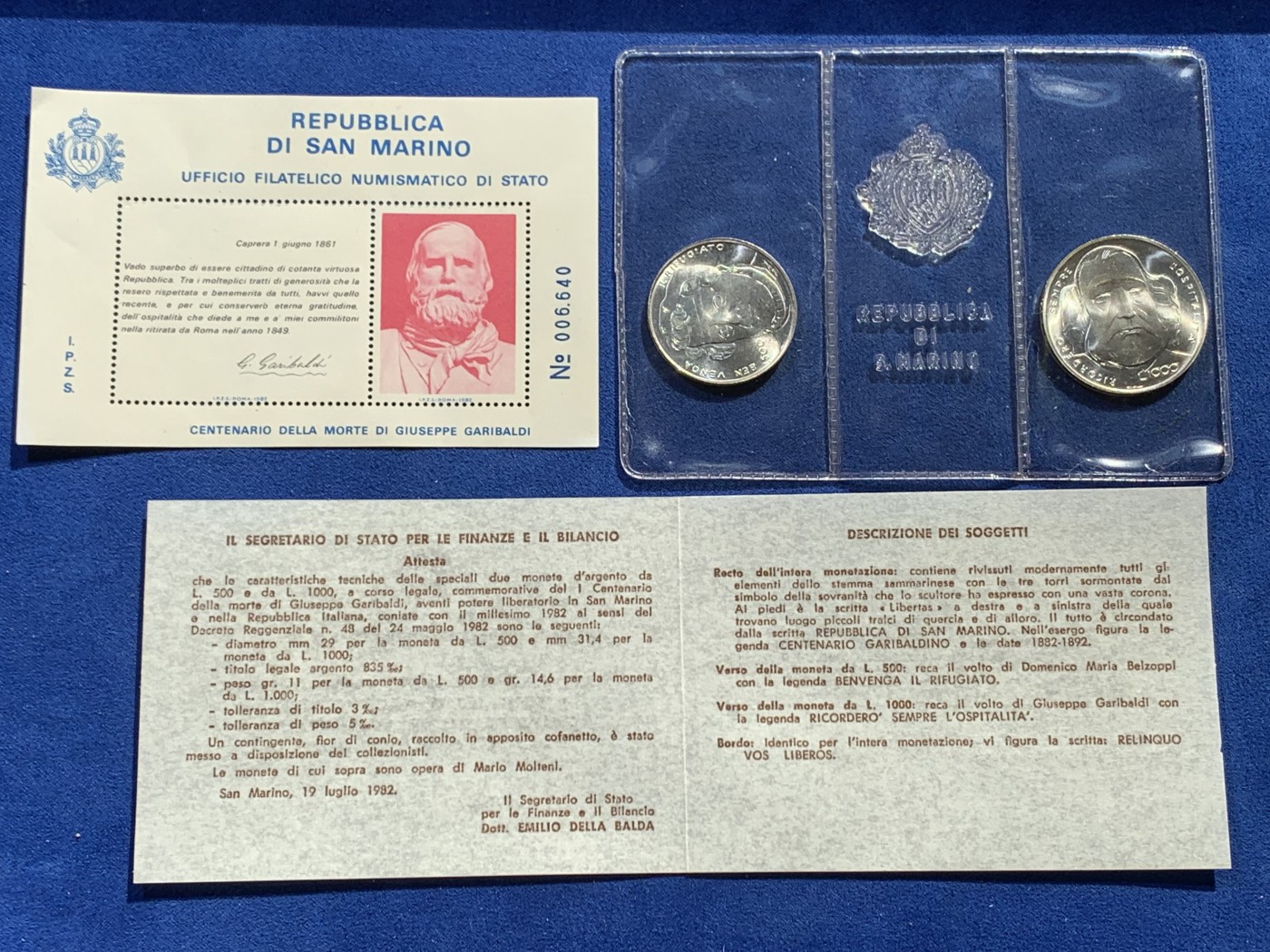 《竞宝斋》第238场-周日，周一，周二，周三 疯狂4连拍 (全场包邮) 圣马力诺 1982 500+1000里拉 银币套装