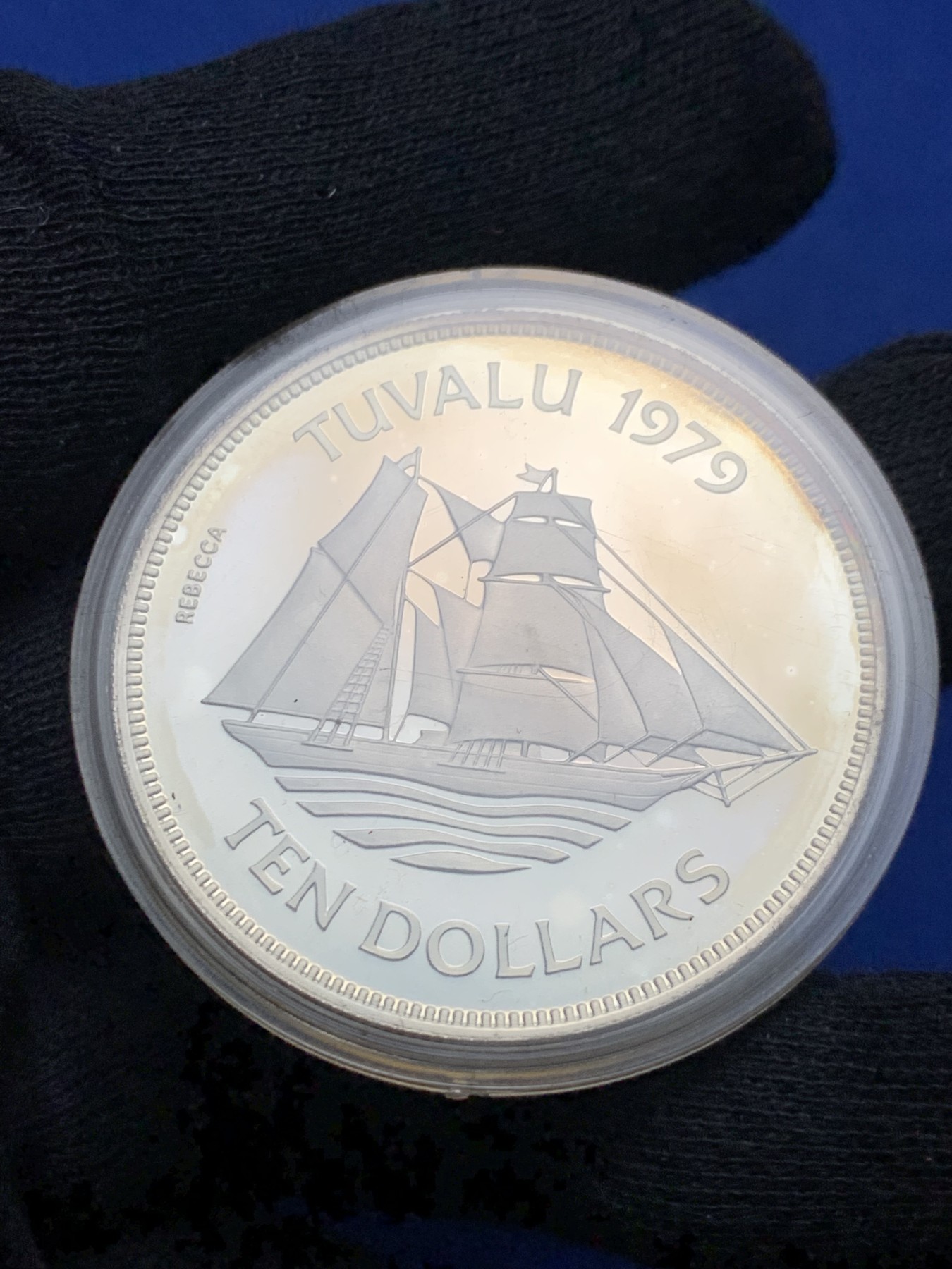 《竞宝斋》第238场-周日，周一，周二，周三 疯狂4连拍 (全场包邮) 图瓦卢1979 伊丽莎白二世 10元 大银币