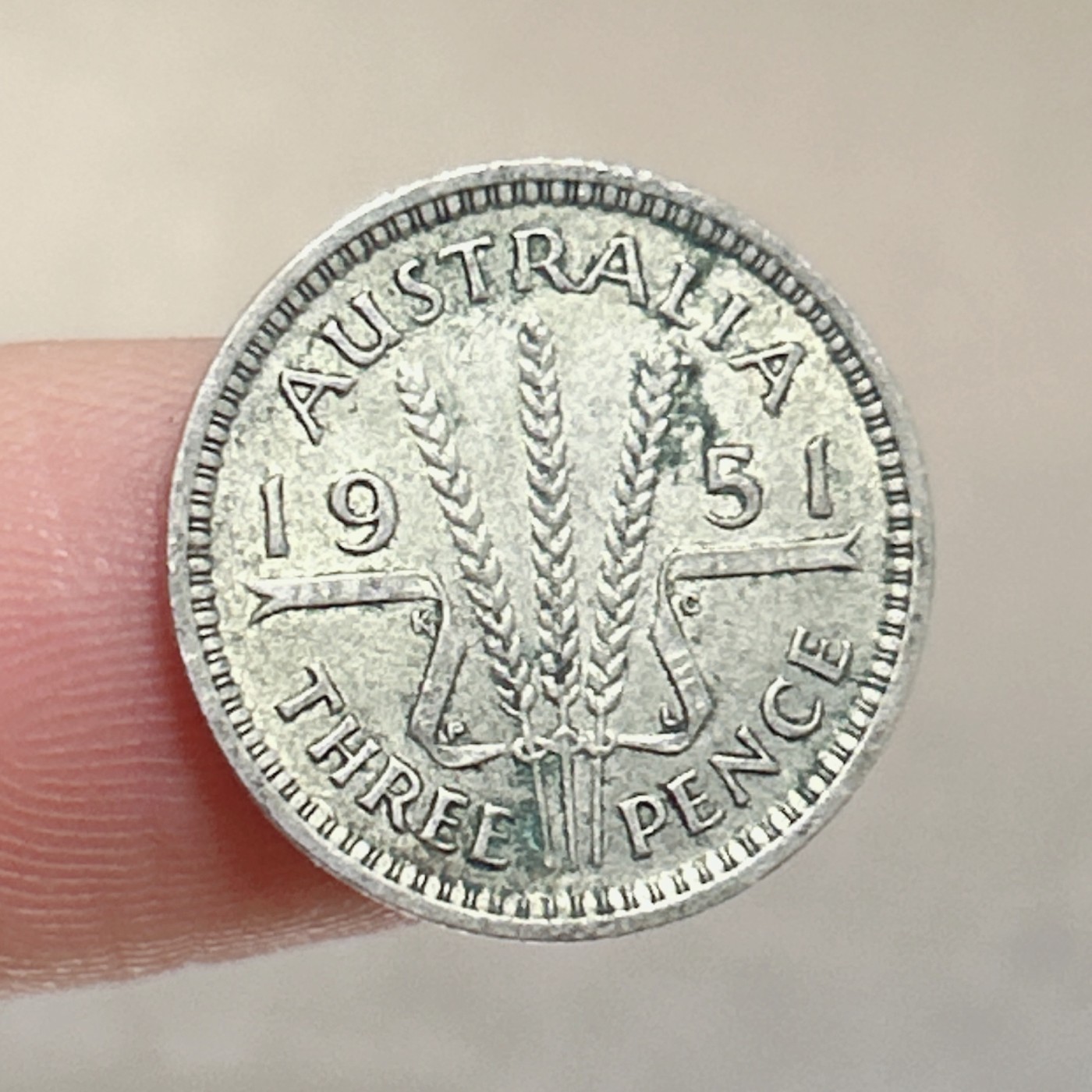 第一海外回流一元起拍收藏 本月最后一期 第61期 澳大利亚1951年3便士银币 小麦银币 乔治六世 1.4g