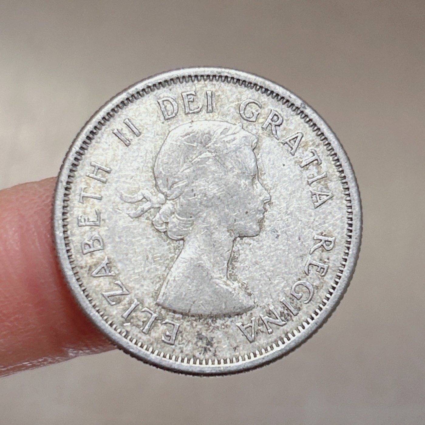 第一海外回流一元起拍收藏 本月最后一期 第61期 1962年加拿大驯鹿25分银币 伊丽莎白二世 重5.8g