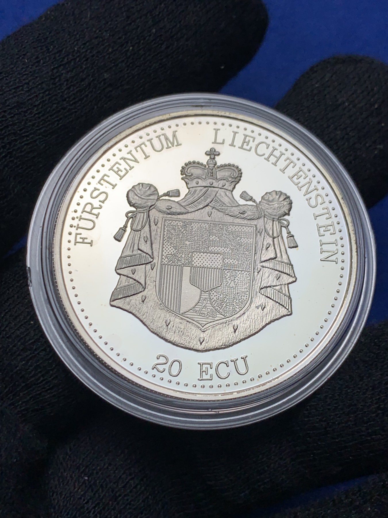 《竞宝斋》第238场-周日，周一，周二，周三 疯狂4连拍 (全场包邮) 列支敦士登 20ecu 纪念大银币 25克 925银