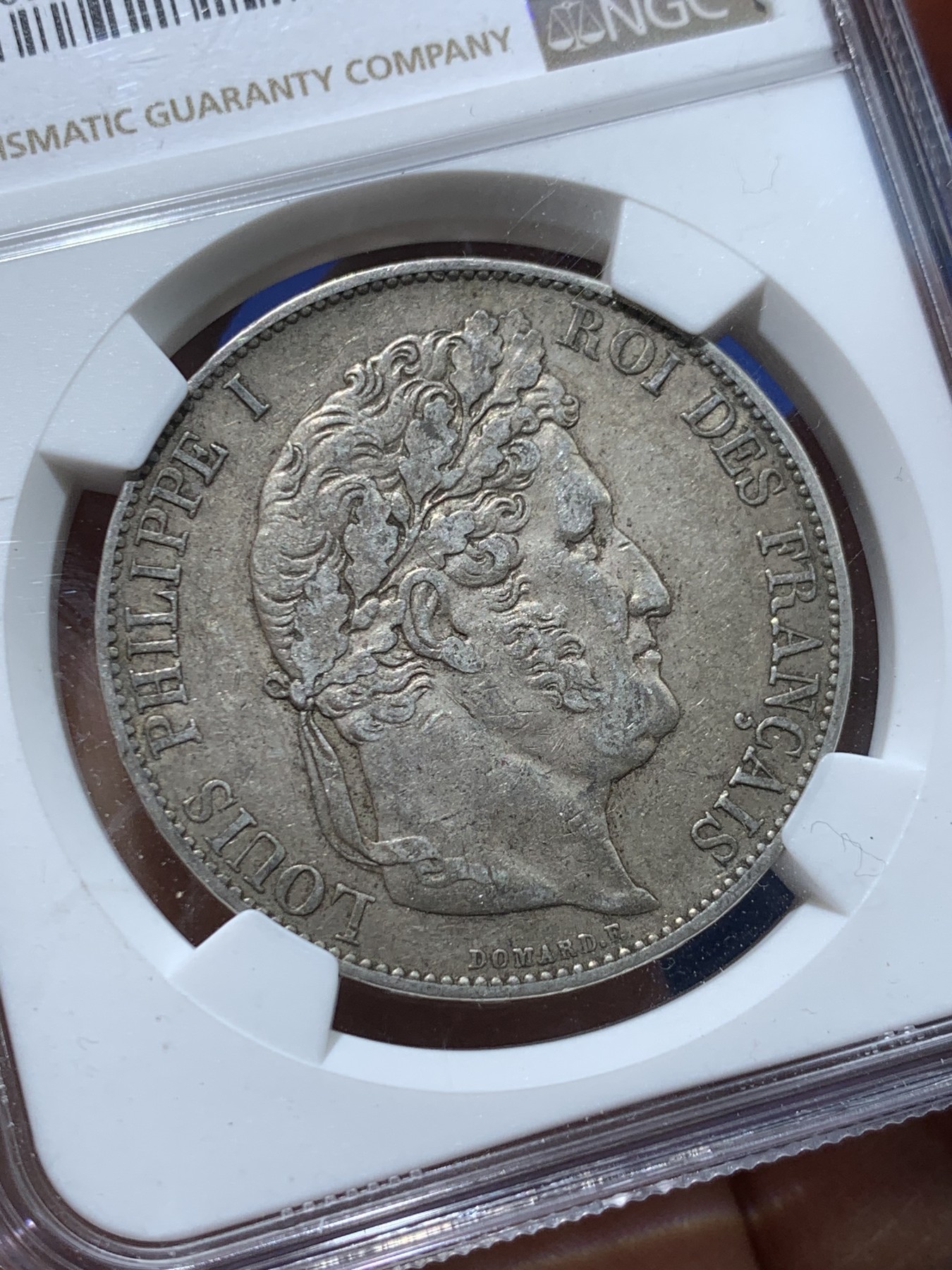 《竞宝斋》第238场-周日，周一，周二，周三 疯狂4连拍 (全场包邮) NGC-XF45 法国 1845年W 菲利普一世 5法郎银币