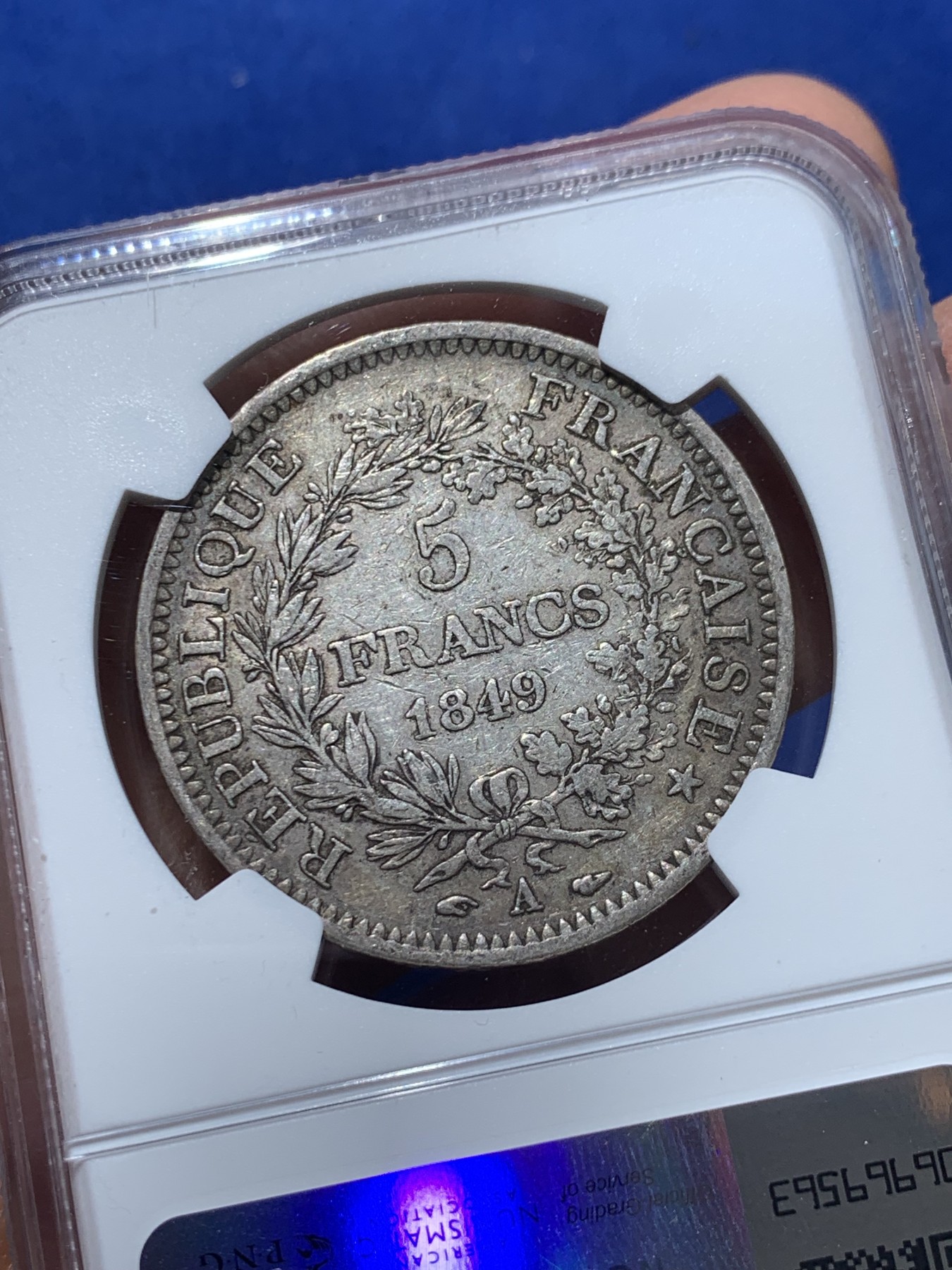 《竞宝斋》第238场-周日，周一，周二，周三 疯狂4连拍 (全场包邮) NGC XF45 法国1849第二共和大力神5法郎银币 只发行两年 出分难得 原味包浆