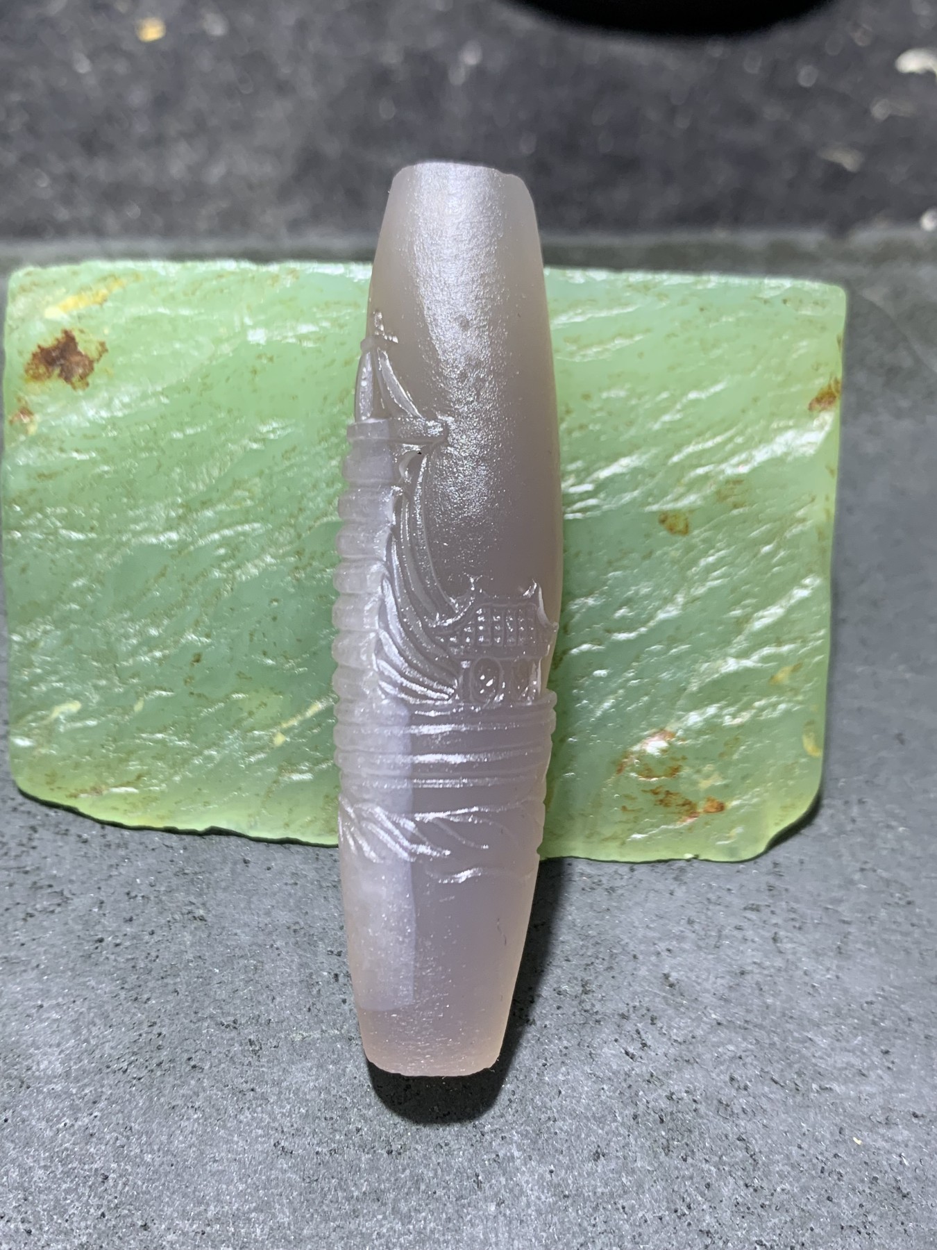 精美亚光高玉化巴西玛瑙手工俏色巧雕一帆风顺吊坠（把件）一个！