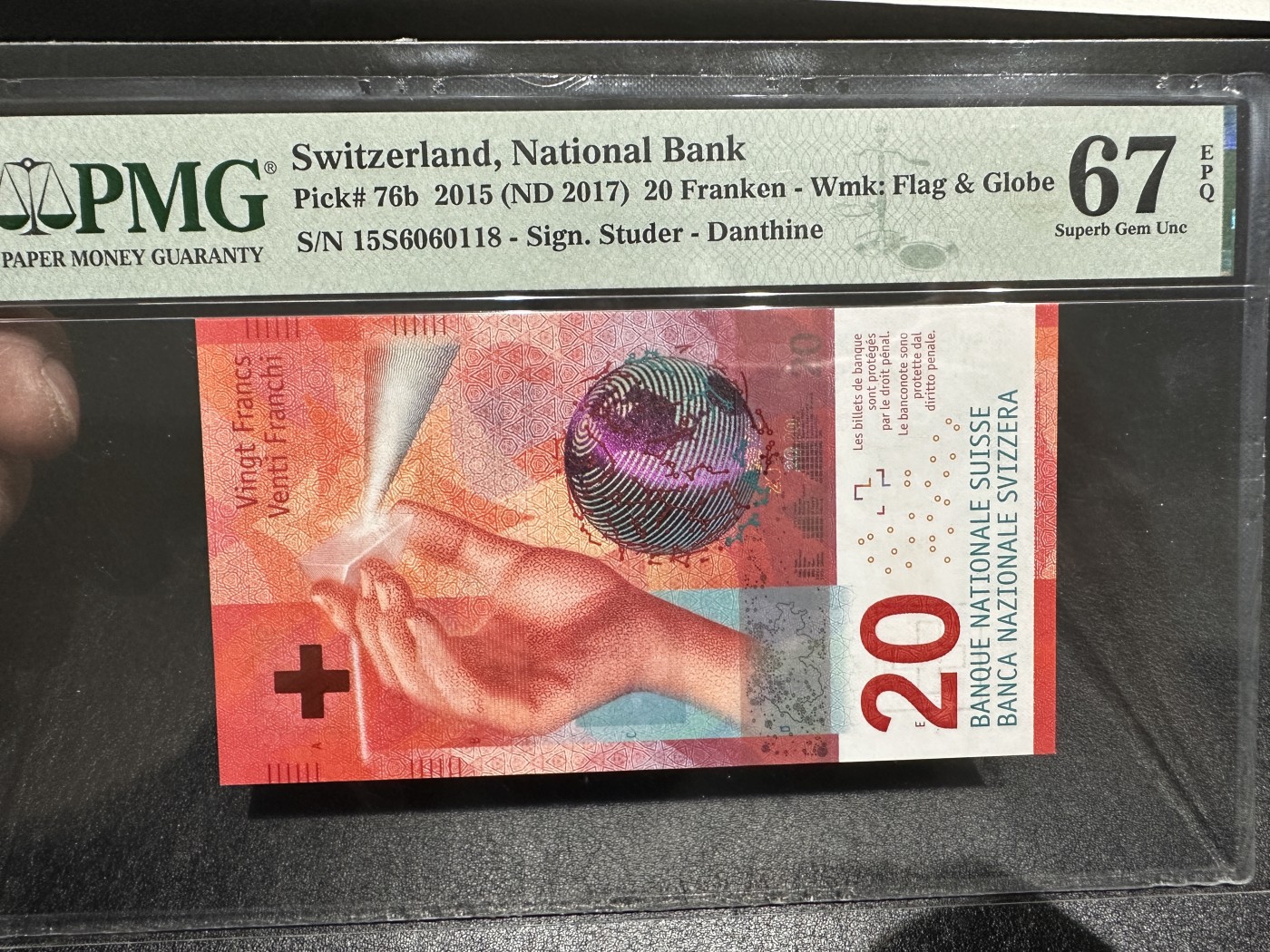 《外钞收藏家》第三百三十五期（连拍第二场） 2015年瑞士手版50法郎 无47 PMG67