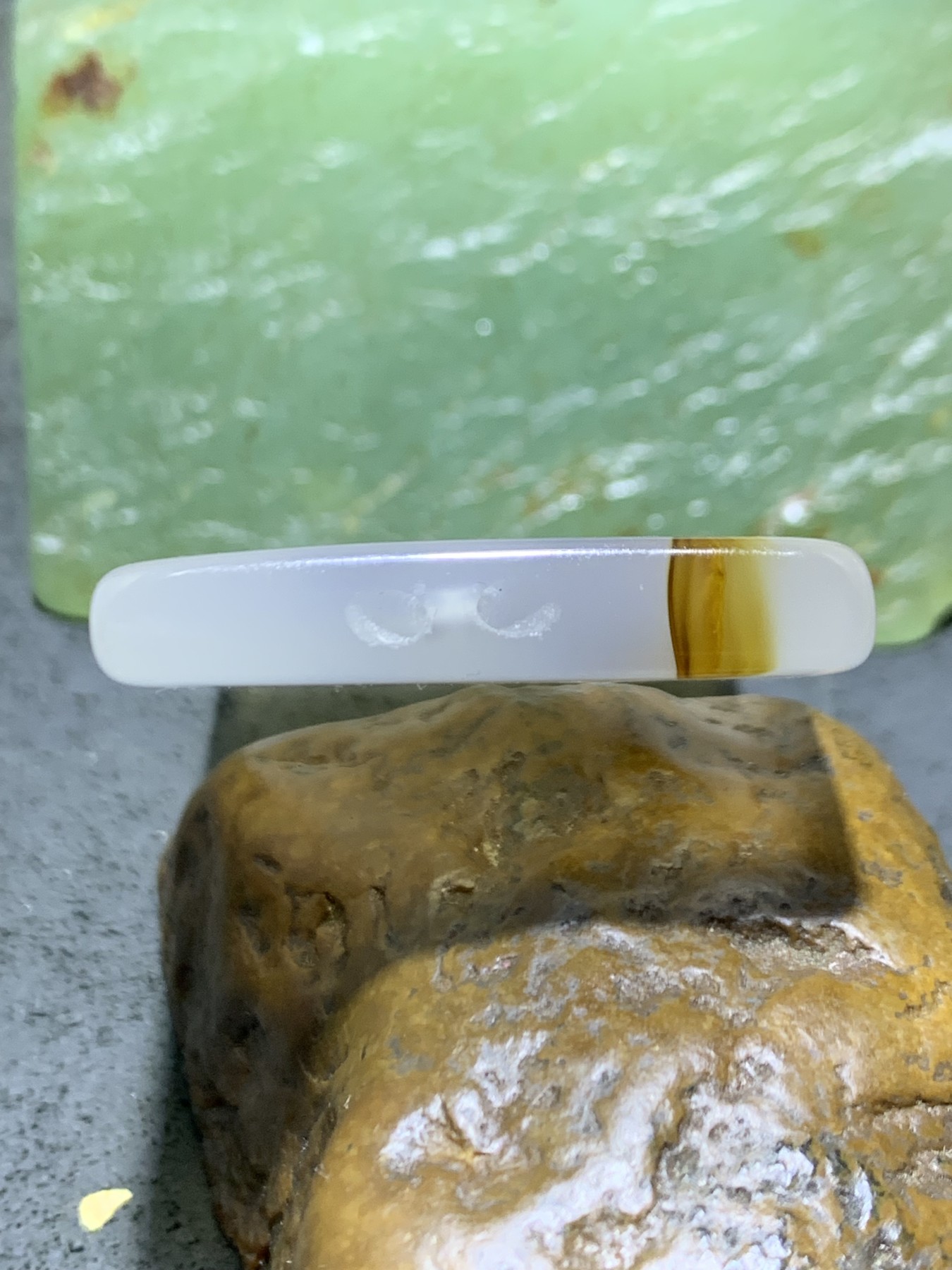 精美高玉化马达加斯加海洋玉髓水墨纹牌子一个！