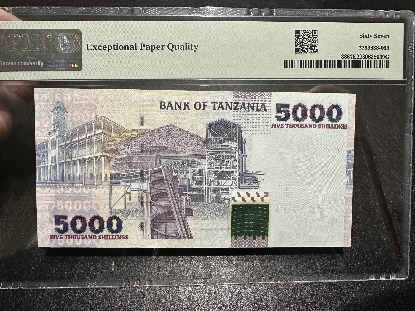 《外钞收藏家》第三百三十五期（连拍第二场） 2003年坦桑尼亚5000先令 PMG67 AA冠 无47