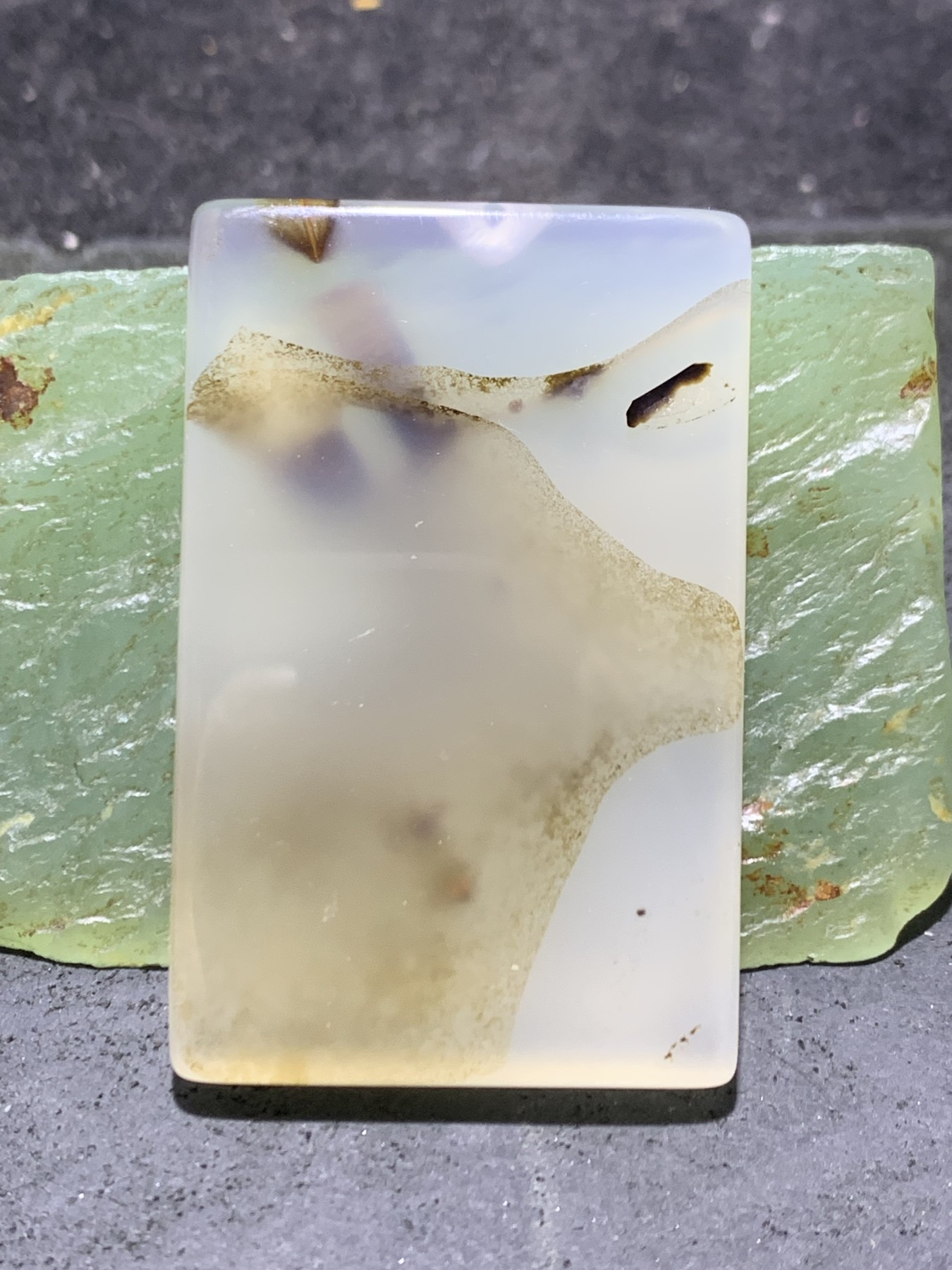 精美高玉化马达加斯加海洋玉髓水墨纹牌子一个！
