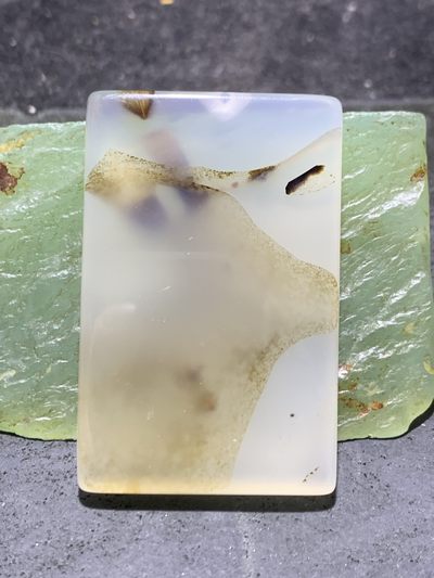 精美高玉化马达加斯加海洋玉髓水墨纹牌子一个！ - 精美高玉化马达加斯加海洋玉髓水墨纹牌子一个！