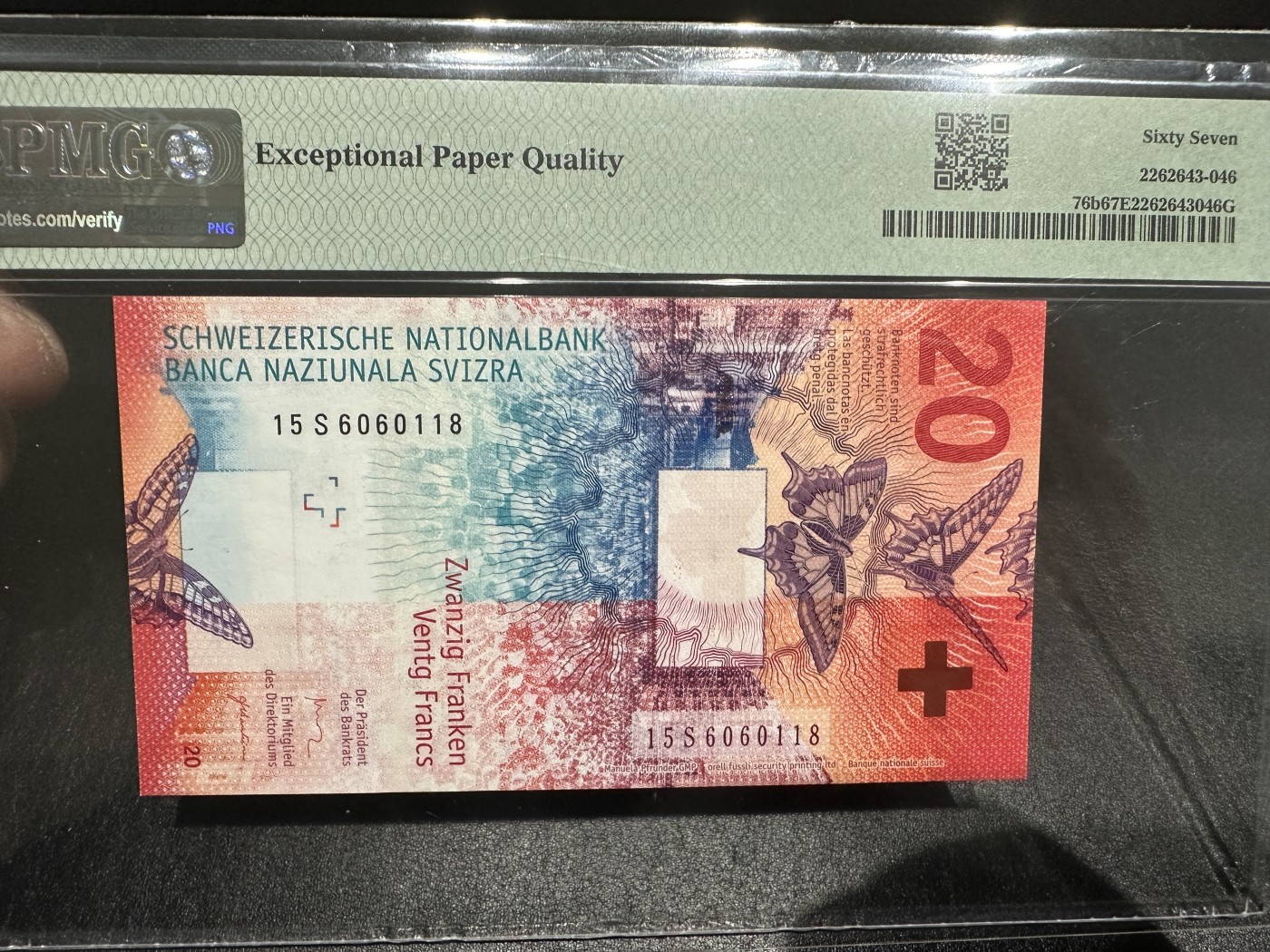 《外钞收藏家》第三百三十五期（连拍第二场） 2015年瑞士手版50法郎 无47 PMG67