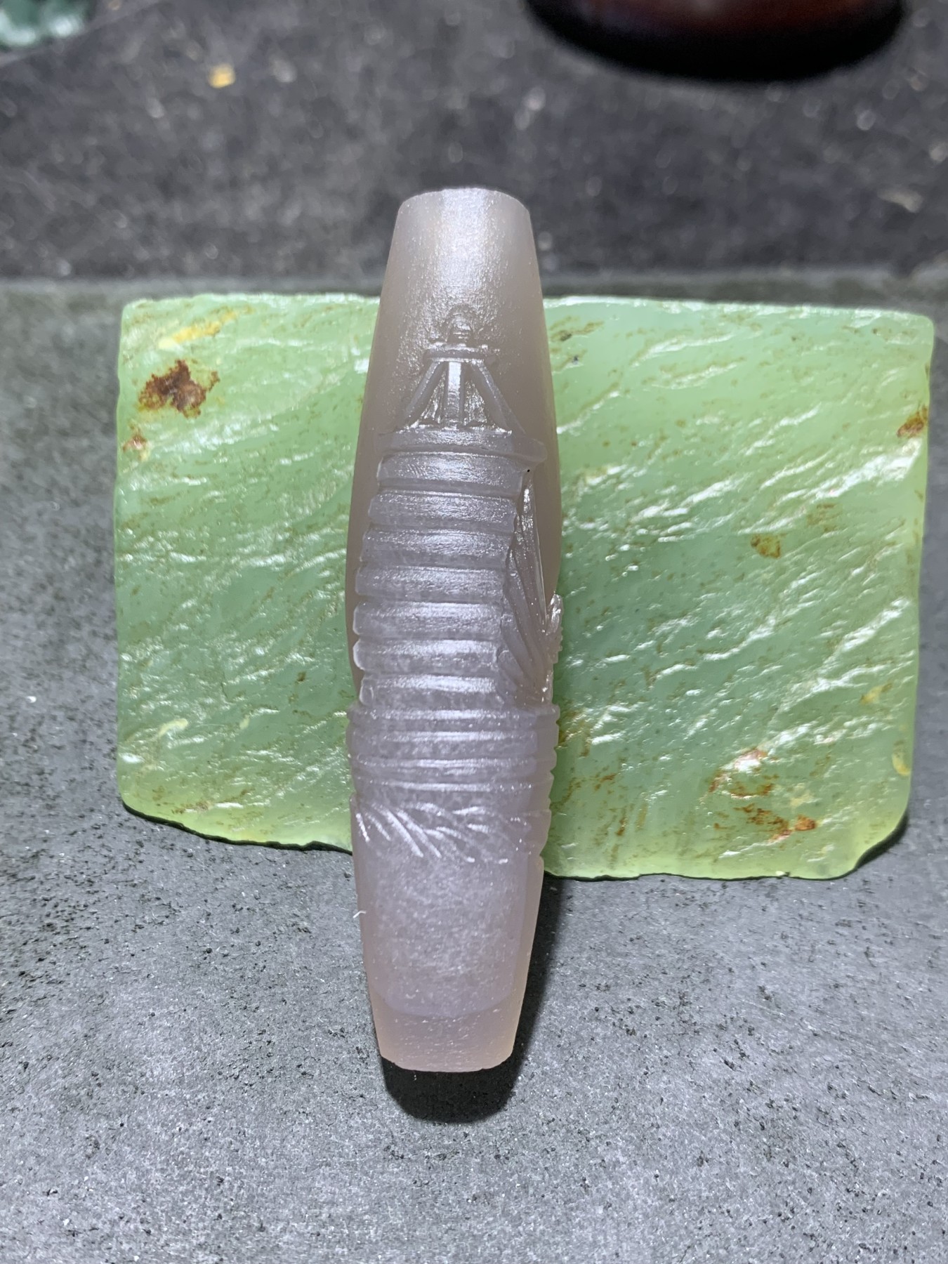 精美亚光高玉化巴西玛瑙手工俏色巧雕一帆风顺吊坠（把件）一个！