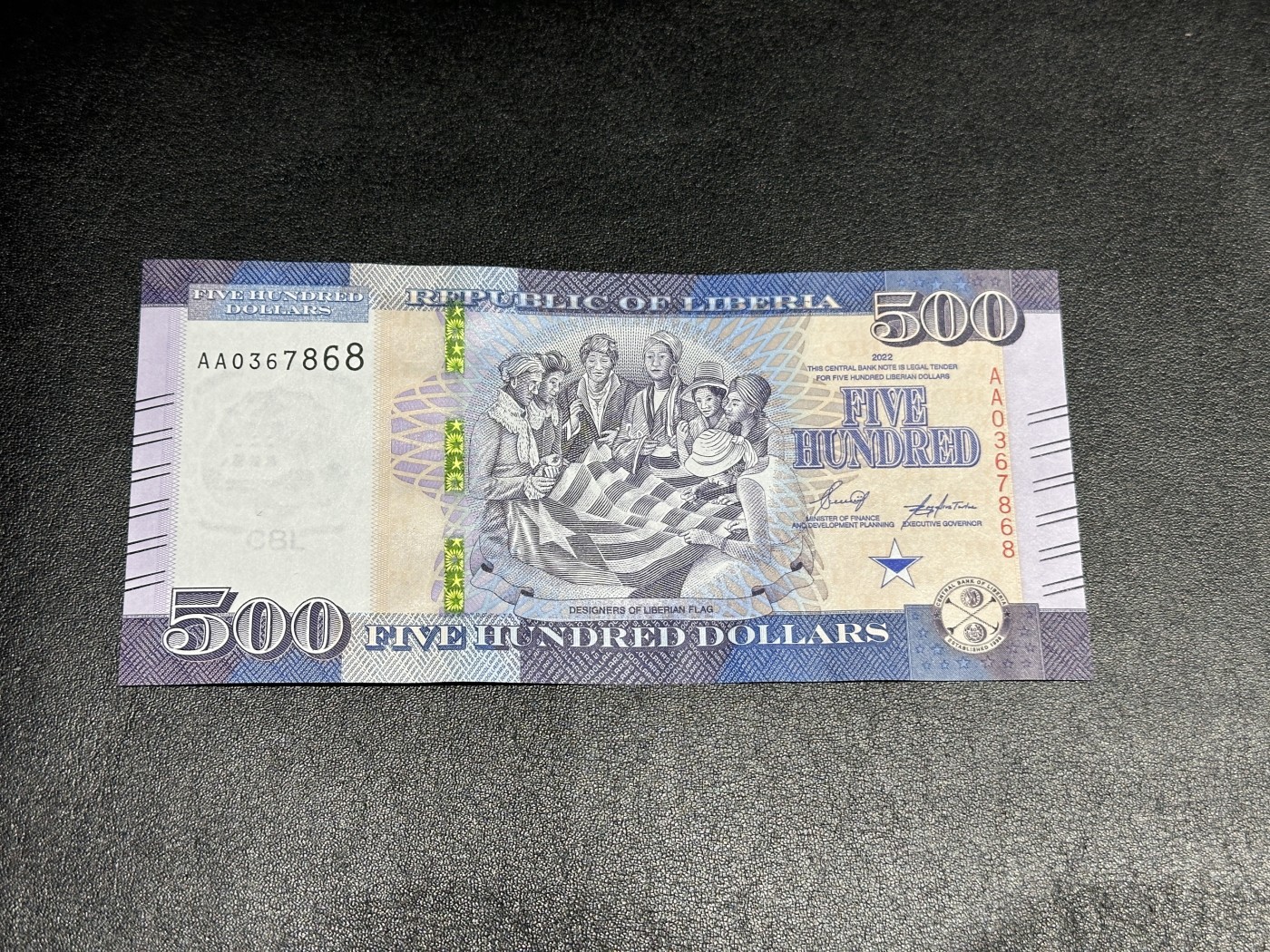 《外钞收藏家》第三百三十五期（连拍第二场） 2022年黎巴嫩500 首发AA冠  疑似有折