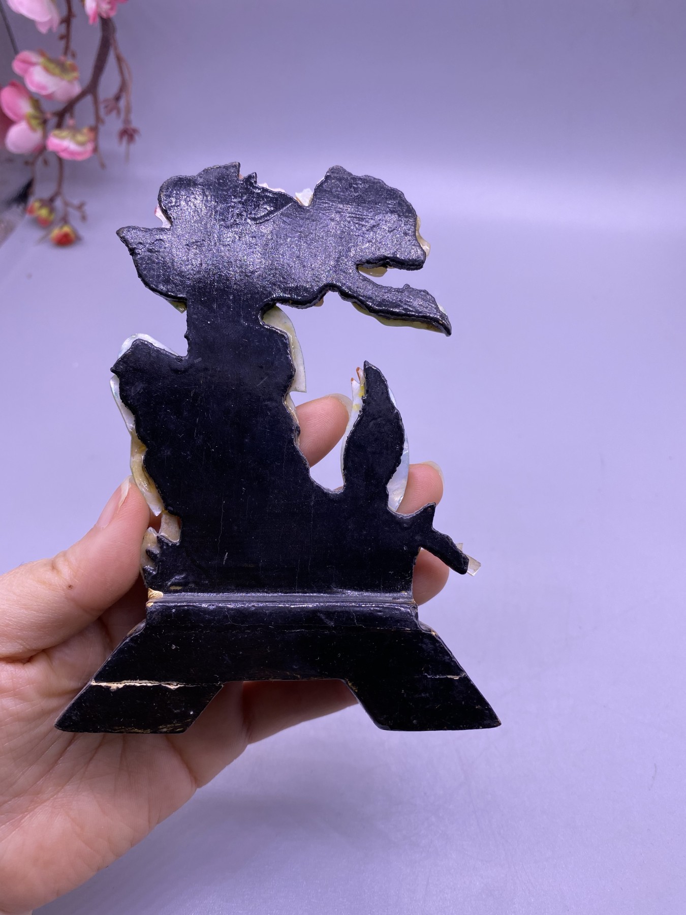 贝壳雕刻花鸟摆件，尺寸12.6厘米，品相如图，150包快递