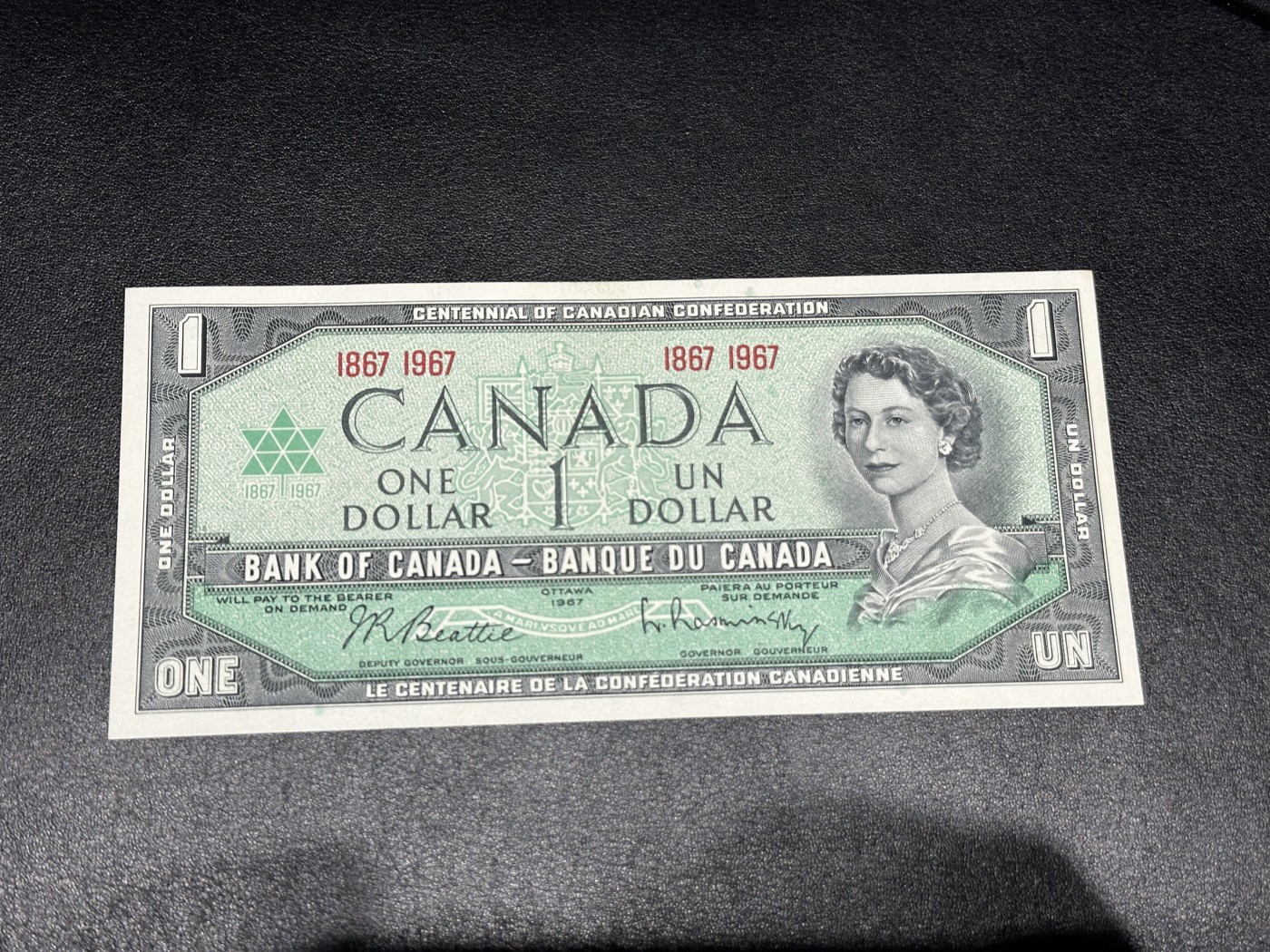 《外钞收藏家》第三百三十五期（连拍第二场） 1967年加拿大1加元 纪念钞 AU品相