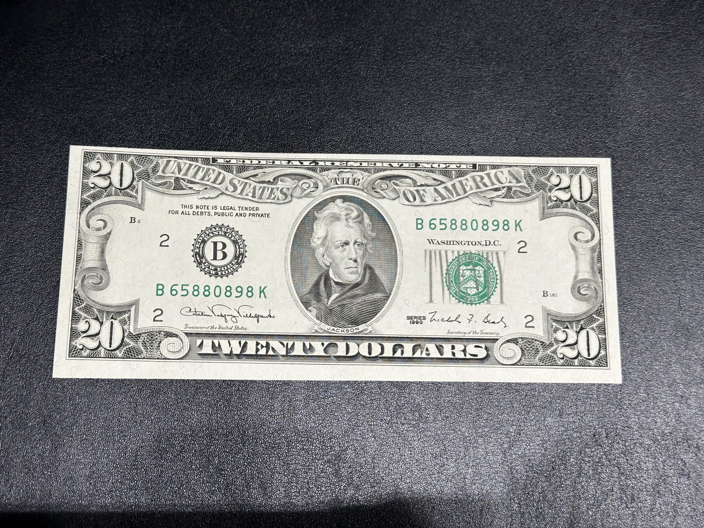 《外钞收藏家》第三百三十五期（连拍第二场） 美国1990年20美元 全新UNC 无47