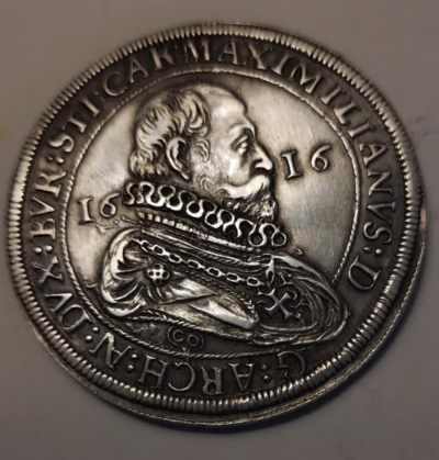 1616神罗条顿骑士团团长马克西米利安泰勒银币 - 1616神罗条顿骑士团团长马克西米利安泰勒银币