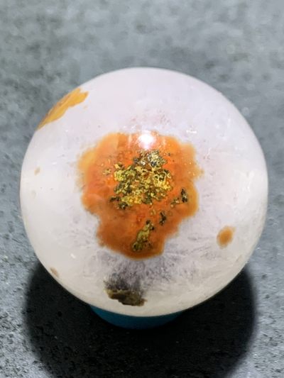 精美草花纹冰飘糖心战国红玛瑙圆珠一颗！ - 精美草花纹冰飘糖心战国红玛瑙圆珠一颗！