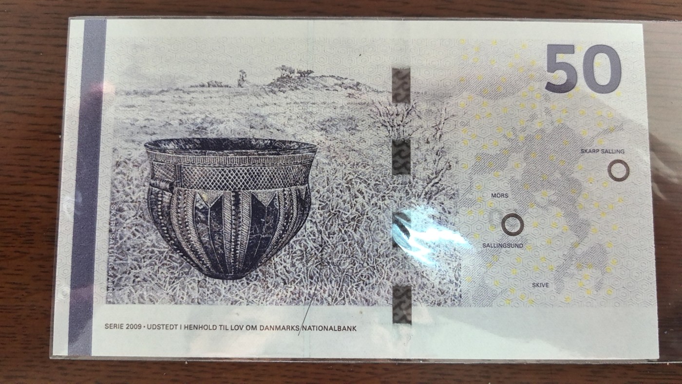丹麦2009年50克郎 无47 欧洲纸币 实物图 UNC