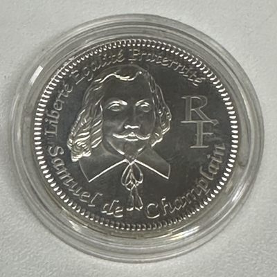 康怡轩【世界各国银币专场】第40期 - 2004年法国发行萨缪尔·德·尚普兰探索北美400周年1/4欧元精制纪念银币 KM#1372  1枚