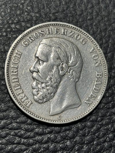 【臻藏泉阁·第十一期】外国银币专场&全场保真包代 - 德国巴登五马克银币一图一物、保真包代