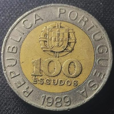 240126 保真外币 葡萄牙硬币100埃斯库多 双金属钱币25.5mm随机发货91112