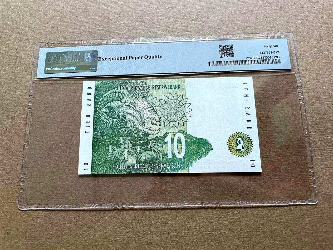 【Blue Auction】✨世界纸币精拍第427期【精】  【初版AAA】南非 1993年10兰特 PMG66EPQ 