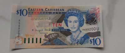 【世界钱币】精选微拍第90期暨2024年第一期 混合场 - 早期东加勒比10元 A-U冠 安圭拉 全新绝品无47