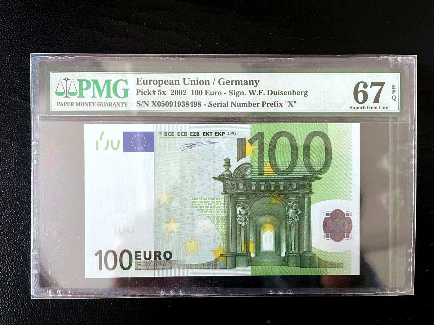 【Blue Auction】✨世界纸币精拍第427期【精】  【首签】欧盟 2002年100欧元 PMG67EPQ 