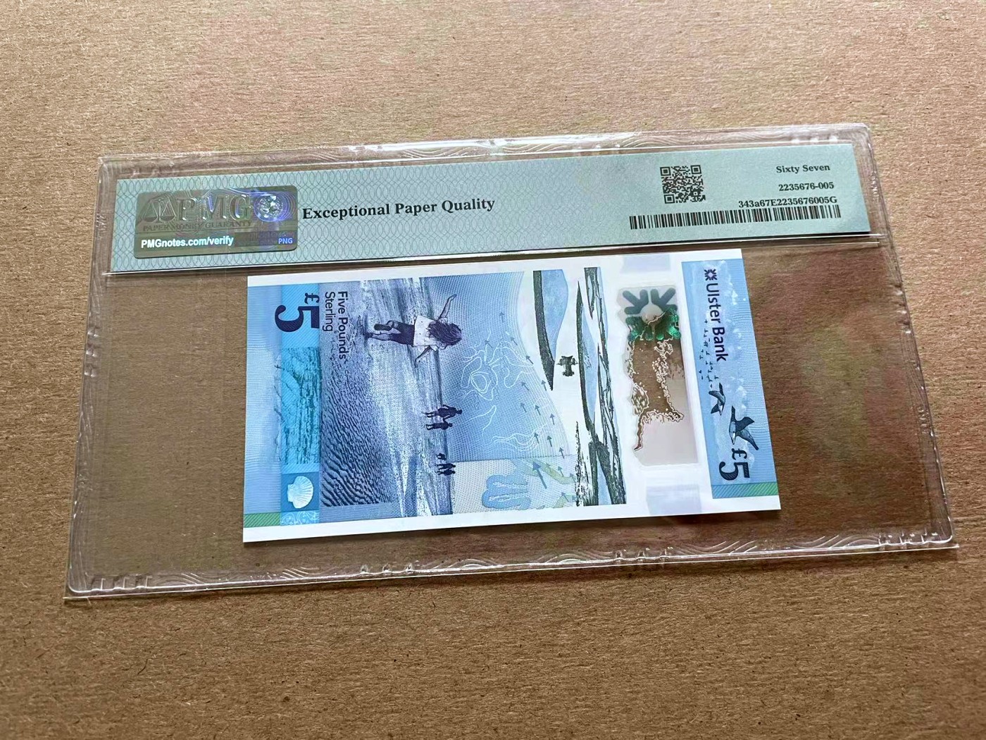 【Blue Auction】✨世界纸币精拍第427期【精】  【AA冠无47】北爱尔兰 2018年5镑 PMG67EPQ