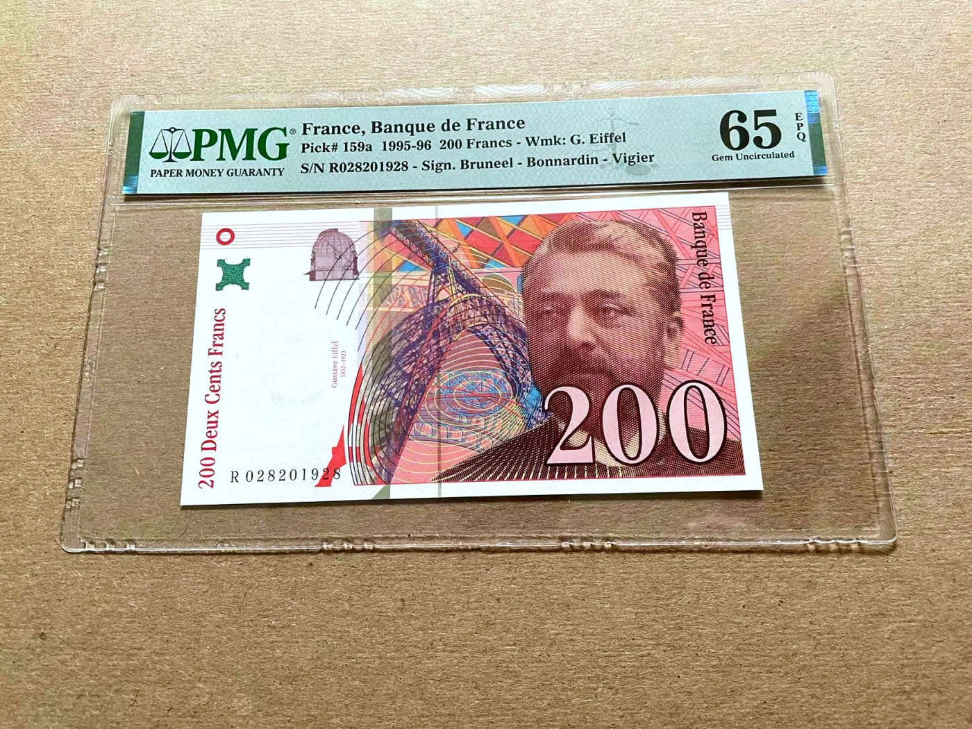 【Blue Auction】✨世界纸币精拍第427期【精】  【无47】法国 1995-96年200法郎 PMG65EPQ 