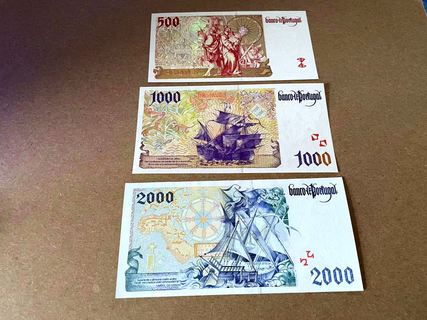 【Blue Auction】✨世界纸币精拍第427期【精】  【一组3张】葡萄牙 1995-97年500-2000埃斯库多 UNC/UNC-