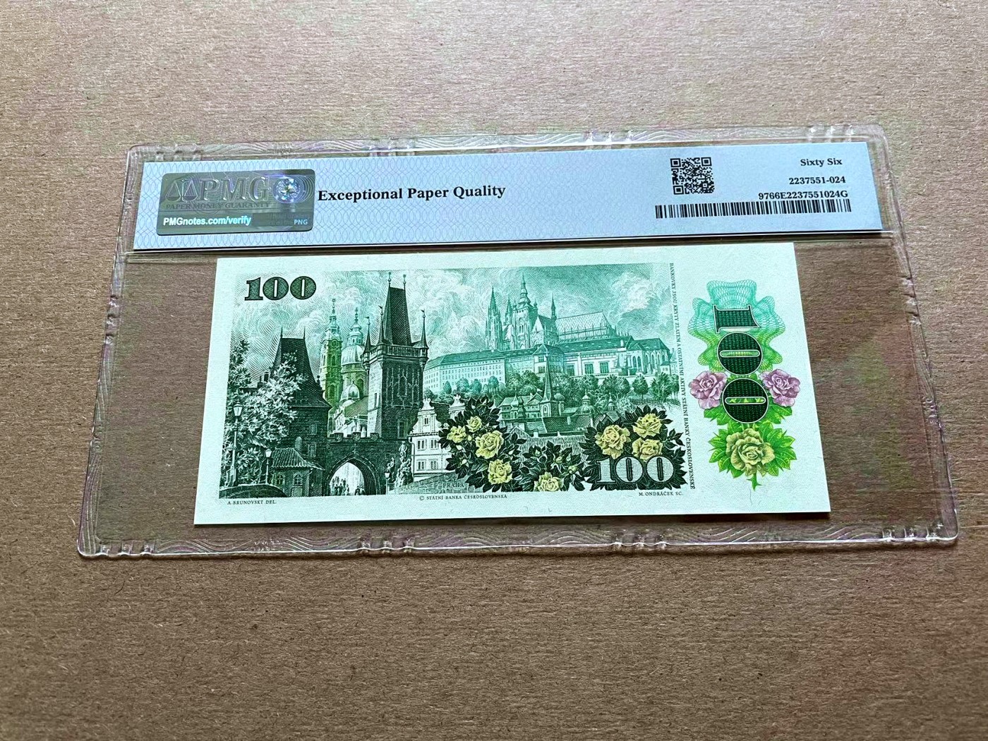 【Blue Auction】✨世界纸币精拍第427期【精】  【无47】捷斯 1989年100克朗 PMG66EPQ 