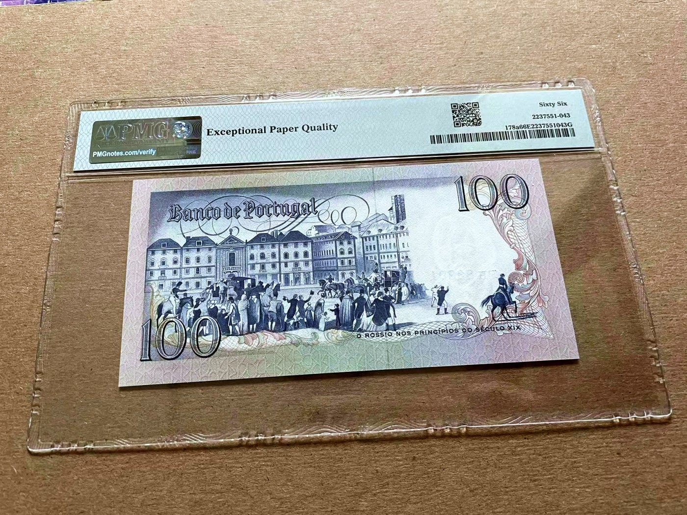 【Blue Auction】✨世界纸币精拍第427期【精】  【无47】葡萄牙 1980年100埃斯库多 PMG66EPQ 背面大场景