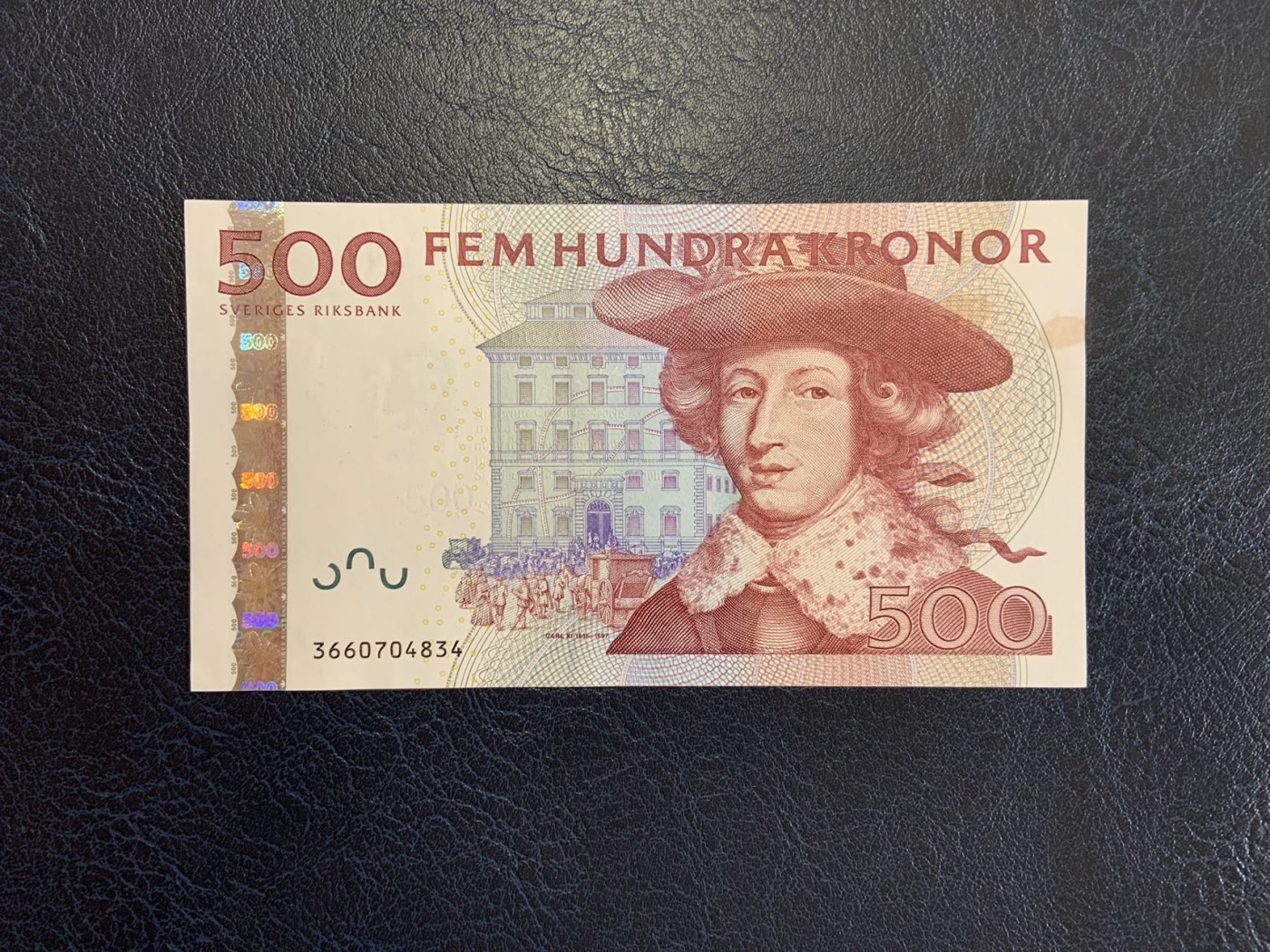 收藏联盟Quantum Auction 第321期拍卖  瑞典2003年500克朗 品相UNC-  卡尔十一世