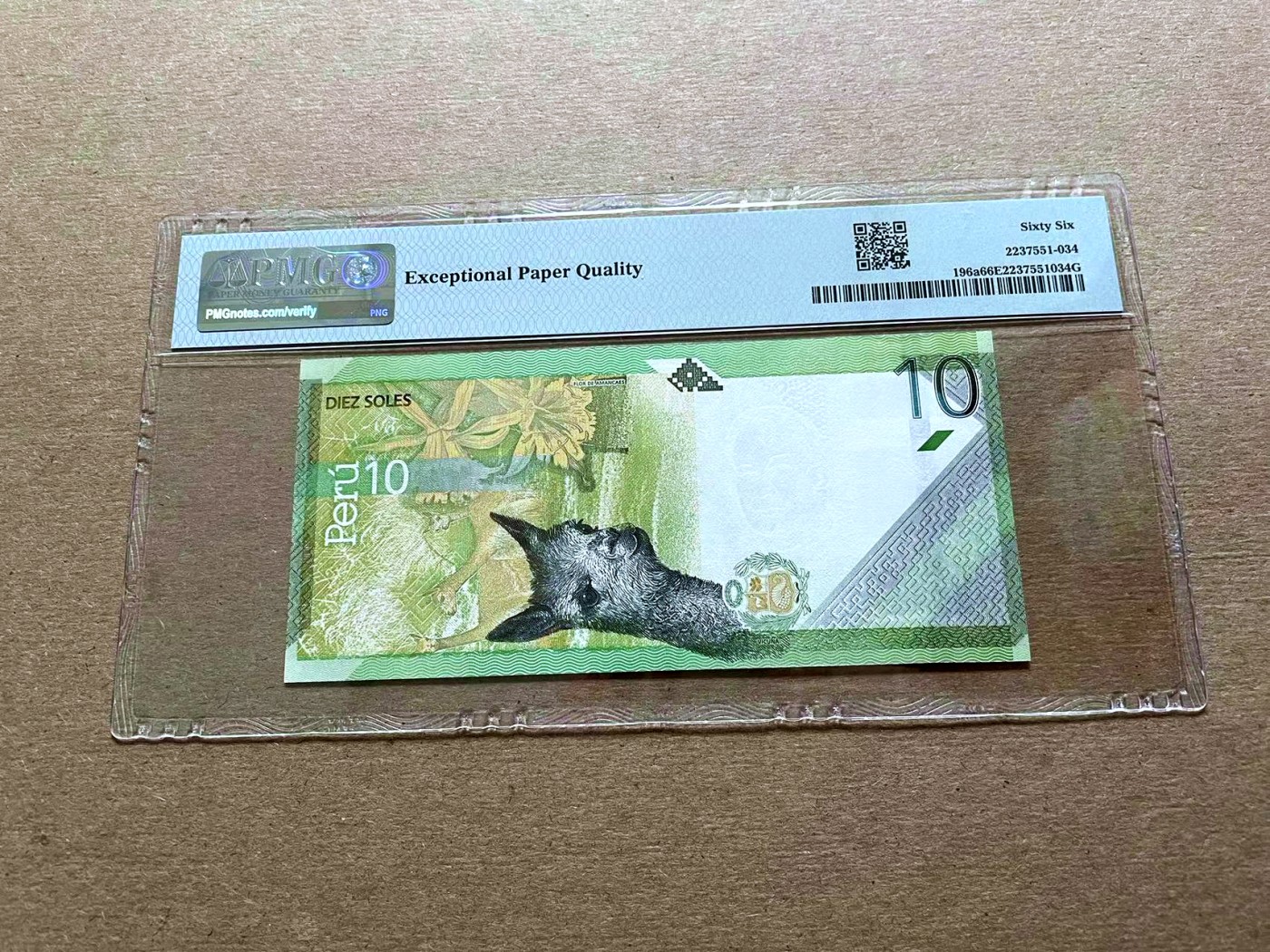 【Blue Auction】✨世界纸币精拍第427期【精】  【AA冠】秘鲁 2019年10索尔 PMG66EPQ 