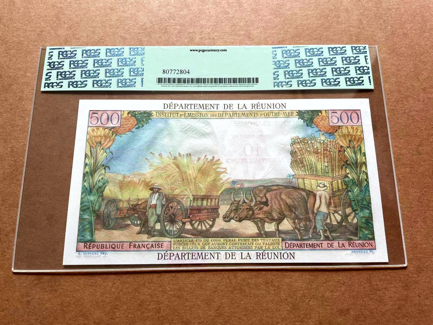 【Blue Auction】✨世界纸币精拍第428期——苍老师专场 PART1 【唯一冠军分 罕见】留尼旺 1971年10新法郎 PCGS绝版绿标69EPQ 色彩艳丽 非常精美