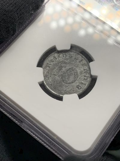《竞宝斋》第239场-周日，周一 年终拍场 (全场包邮) NGC MS62 1948年德国占领期间10芬尼锌币，俗称“拔毛鹰”，少见品种