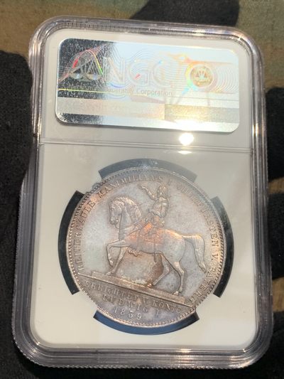 《竞宝斋》第239场-周日，周一 年终拍场 (全场包邮) NGC UNC 德国 1839年 巴伐利亚选帝侯 路德维希一世 2泰勒 大银币 37克的大规格少见品种 包浆底板都很好 性价比来了