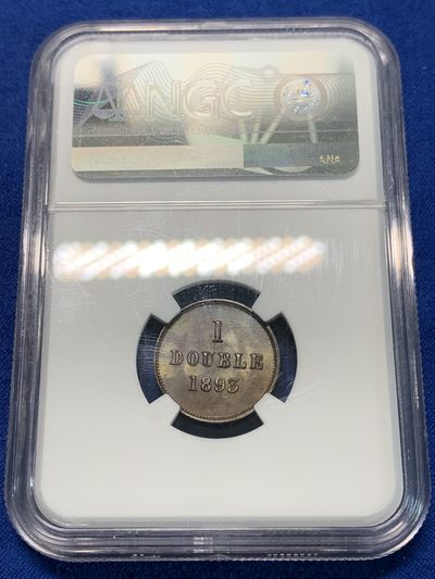 《竞宝斋》第239场-周日，周一 年终拍场 (全场包邮) NGC MS65BN 1893年根西喜顿厂【H厂】3叶雄狮版1道布高分铜币