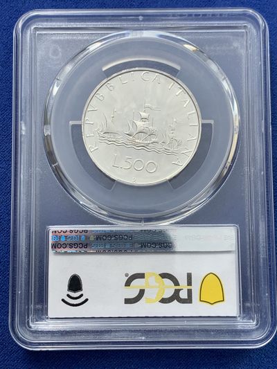 《竞宝斋》第239场-周日，周一 年终拍场 (全场包邮) PCGS-PR66DCAM 意大利 1985年 精制 帆船少女 500里拉银币 首年发行