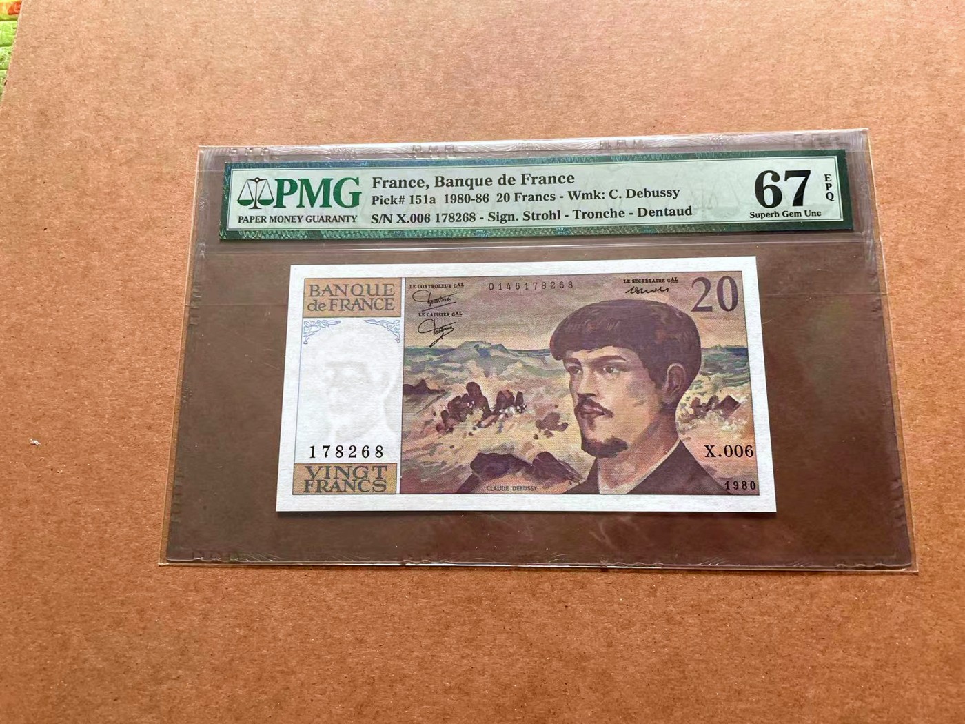【Blue Auction】✨世界纸币精拍第428期——苍老师专场 PART1 【首发年份初版】法国 1980年20法郎 p151a PMG67EPQ
