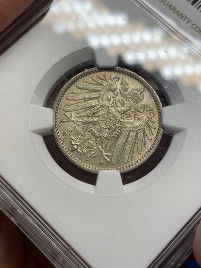 《竞宝斋》第239场-周日，周一 年终拍场 (全场包邮) NGC MS63 德国1914年1马克银币 状态不错 小而精的品种 喜欢的不要错过