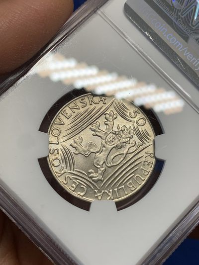 《竞宝斋》第239场-周日，周一 年终拍场 (全场包邮) NGC-MS64 捷克斯洛伐克 1949年 斯大林诞辰纪念50克朗银币