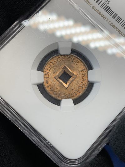 《竞宝斋》第239场-周日，周一 年终拍场 (全场包邮) NGC MS63RB 原光法属印支1901年大法国之安南当二铜币