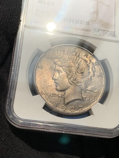 《竞宝斋》第239场-周日，周一 年终拍场 (全场包邮) NGC-MS63 美国1922和平鸽1美元银币