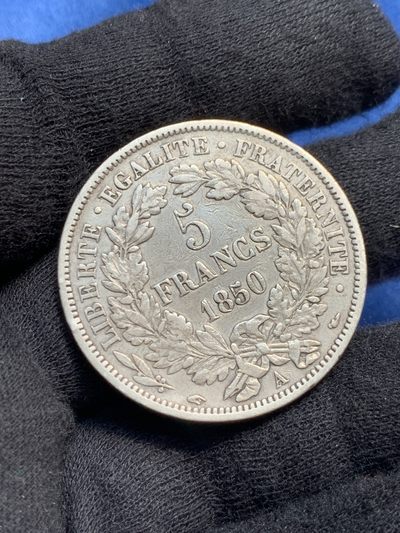 《竞宝斋》第239场-周日，周一 年终拍场 (全场包邮) 法国1850年谷物女神5法郎银币