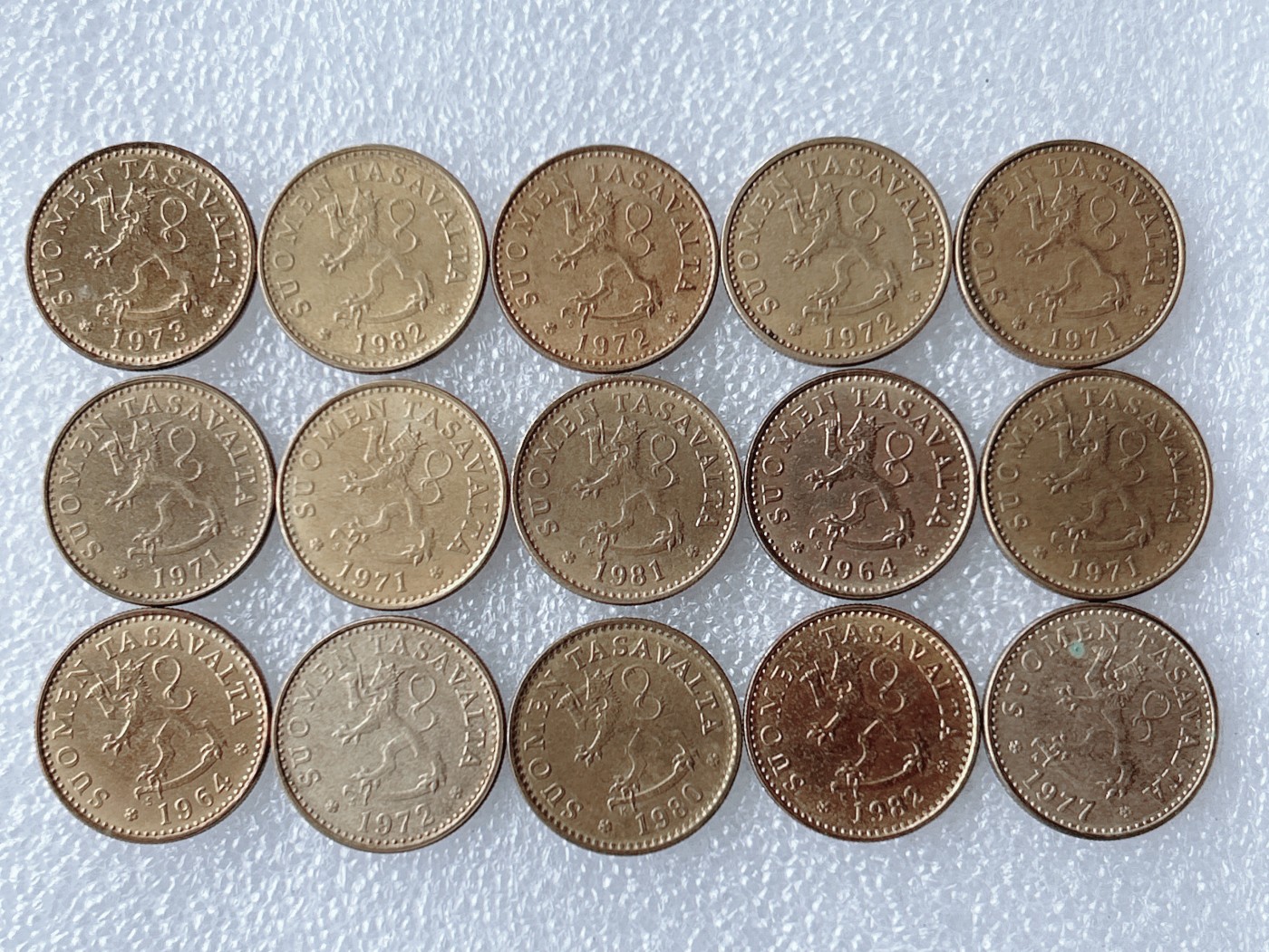 第一海外回流一元起拍收藏 散币专场 第62期 芬兰10芬尼铜币 15枚