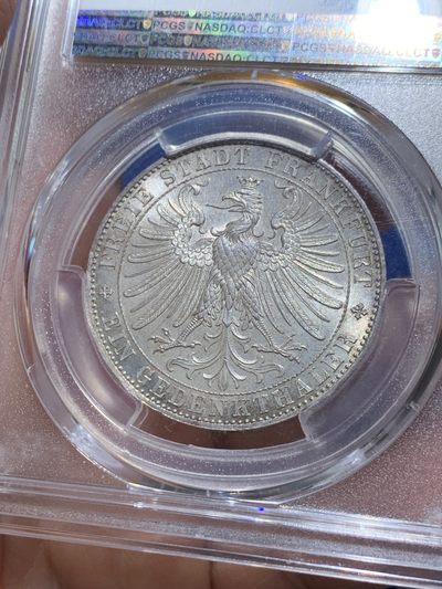 《竞宝斋》第239场-周日，周一 年终拍场 (全场包邮) PCGS-MS65 法兰克福王子议会1863年1泰勒，银光充沛，高分好品。